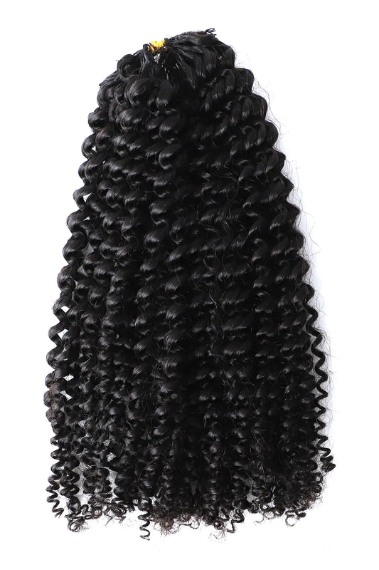 Double Drawn Feather Crochet Hair Extension Afro Kinky Curly Human Hair Double-Strand
