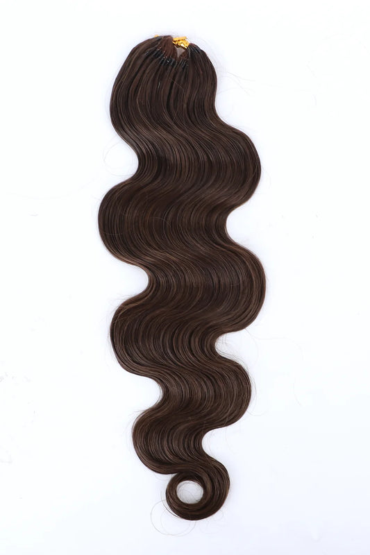 Dark Brown Body Wave Feather Crochet Hair Extension Human Hair FE34 60g