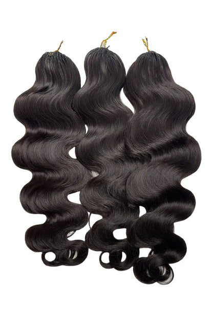 Feather Crochet Hair Extension Body Wave Human Hair Double-Strand