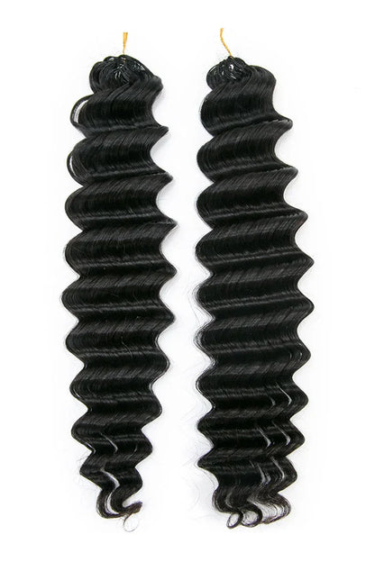 Feather Crochet Hair Extension Deep Wave Human Hair Double-Strand