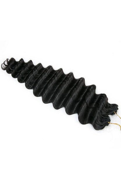 Feather Crochet Hair Extension Deep Wave Human Hair Double-Strand
