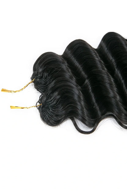 Feather Crochet Hair Extension Deep Wave Human Hair Double-Strand