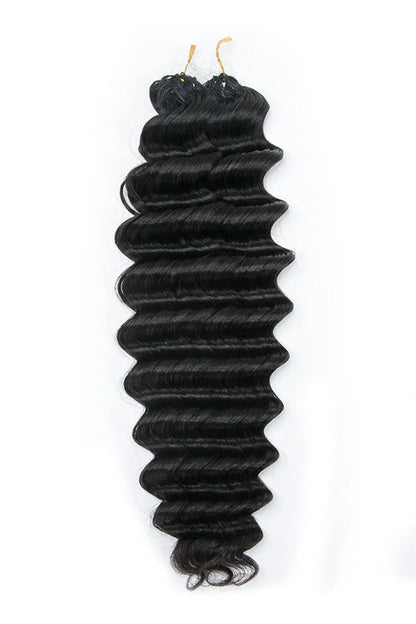 Feather Crochet Hair Extension Deep Wave Human Hair Double-Strand