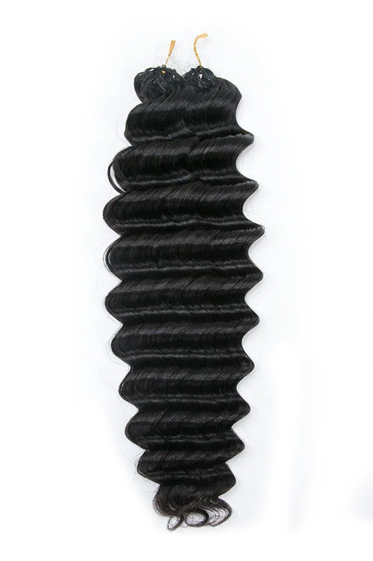 Feather Crochet Hair Extension Deep Wave Human Hair Double-Strand