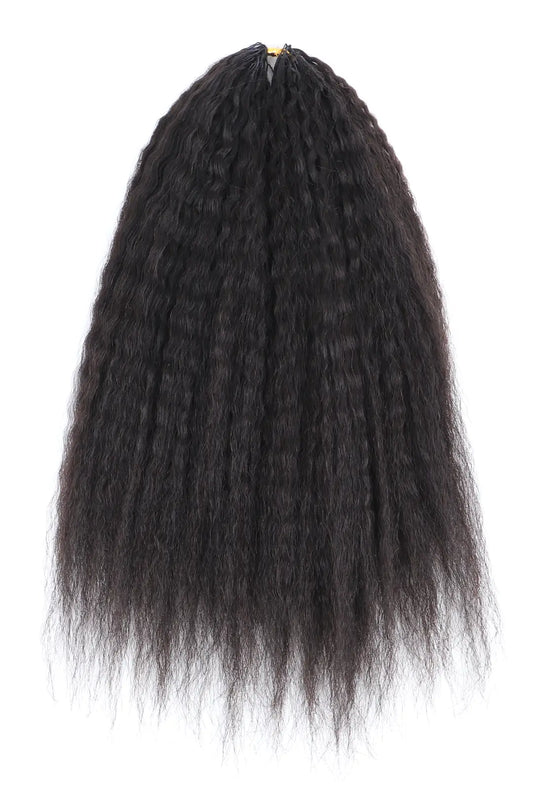 Feather Crochet Hair Extension Kinky Straight Human Hair Double-Strand