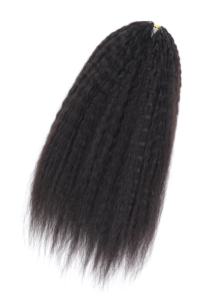 Feather Crochet Hair Extension Kinky Straight Human Hair Double-Strand 12