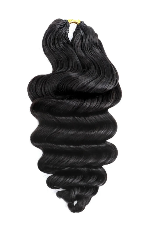 Double Drawn Feather Crochet Hair Extension Loose Wave Human Hair