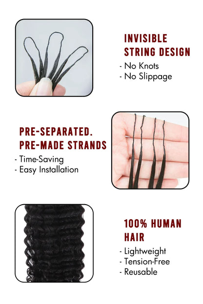 Water Deep Wave Feather Crochet Hair Extension Human Hair FE32 60g