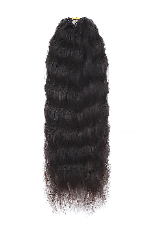 Double Drawn Feather Crochet Hair Extension Wet and Wavy Human Hair Double-Strand