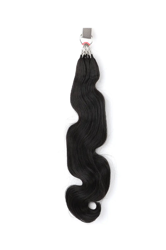 Handmade Feather Line Hair Extensions Body Wave Single-Strand with Loop