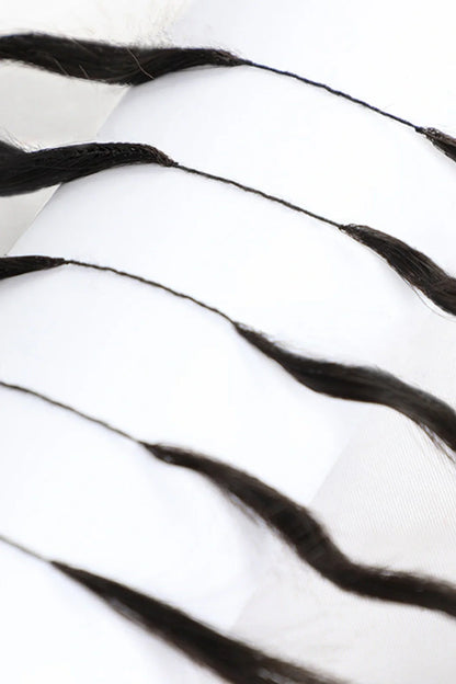 Handmade Deep Curly Feather Line Hair Extensions 100% Black Remy Human Hair