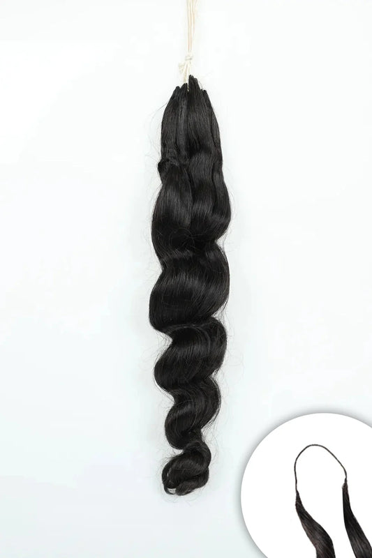 Handmade Loose Wave Hair Feather Extensions Brazilian Remy Hair 125 Strands