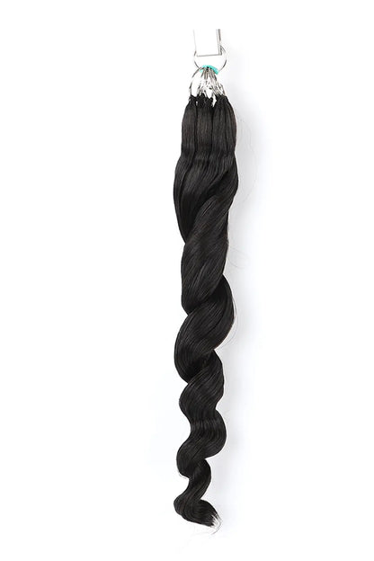Handmade Feather Line Hair Extensions Loose Wave Single-Strand with Loop
