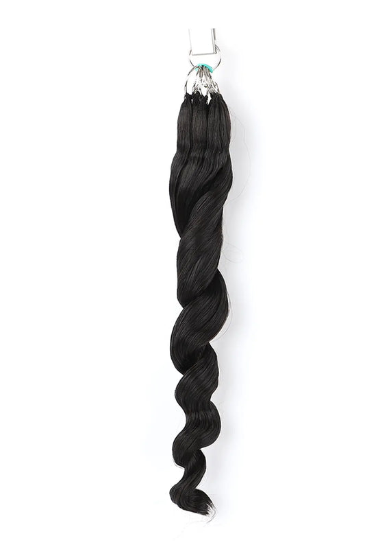 Handmade Feather Line Hair Extensions Loose Wave Single-Strand with Loop