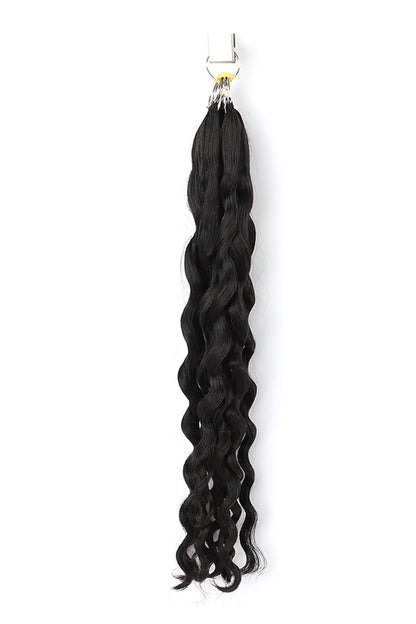 Handmade Feather Line Hair Extensions Water Wave Single-Strand with Loop