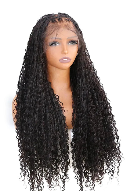 Goddess Bohemian Box Braid Full Lace Wig Knotless 100% Virgin Hair