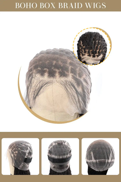 Goddess Bohemian Box Braid Full Lace Wig Knotless 100% Virgin Hair