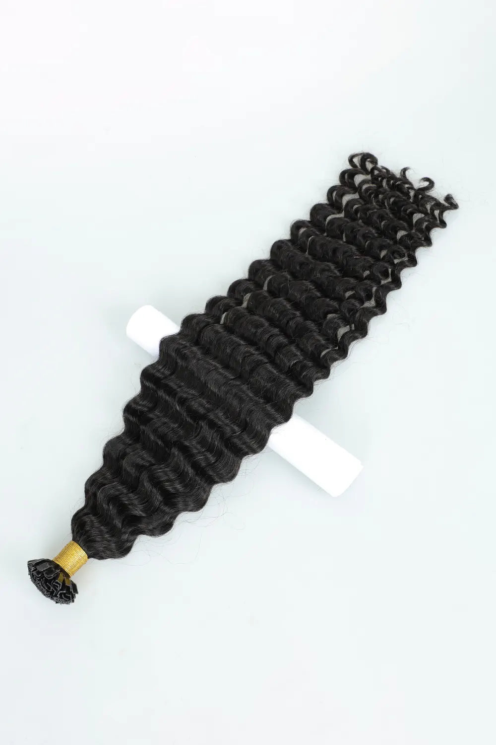 Keratin Bonded Hair Extensions | V-Tip | Black Hair Deep Curly