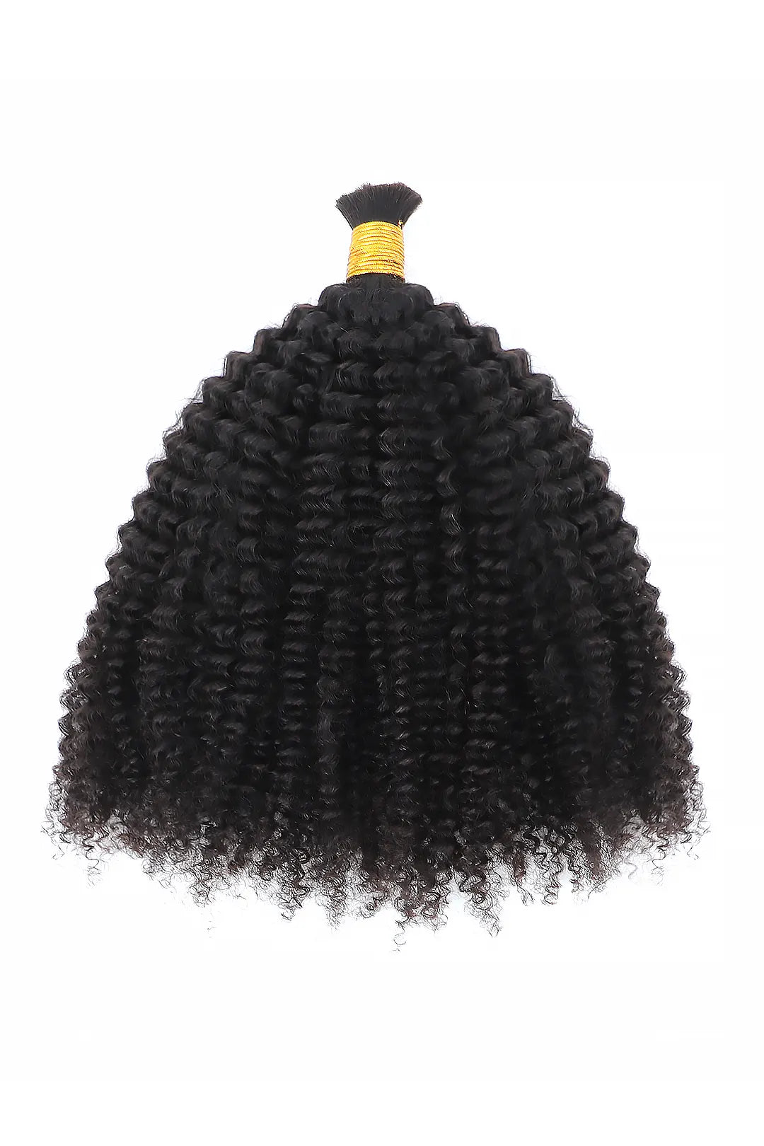 Single Drawn Kinky Curly Bulk Human Hair Natural Black