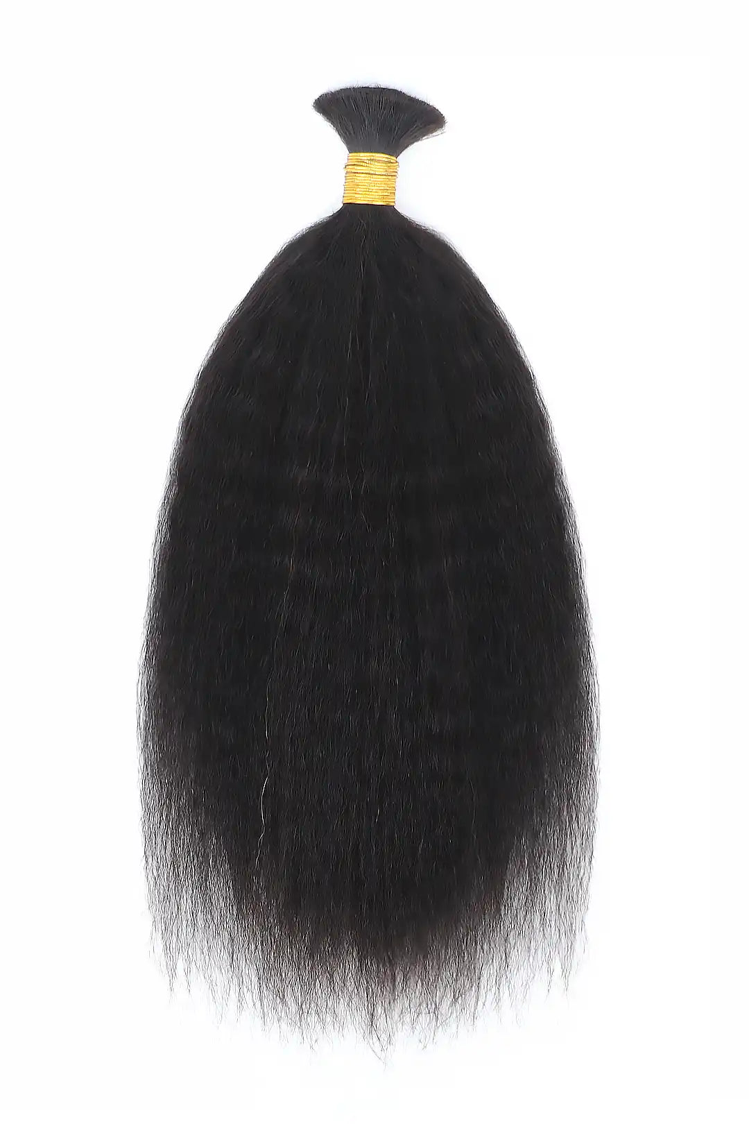 Single Drawn Kinky Straight Bulk Hair For Braiding Natural Black