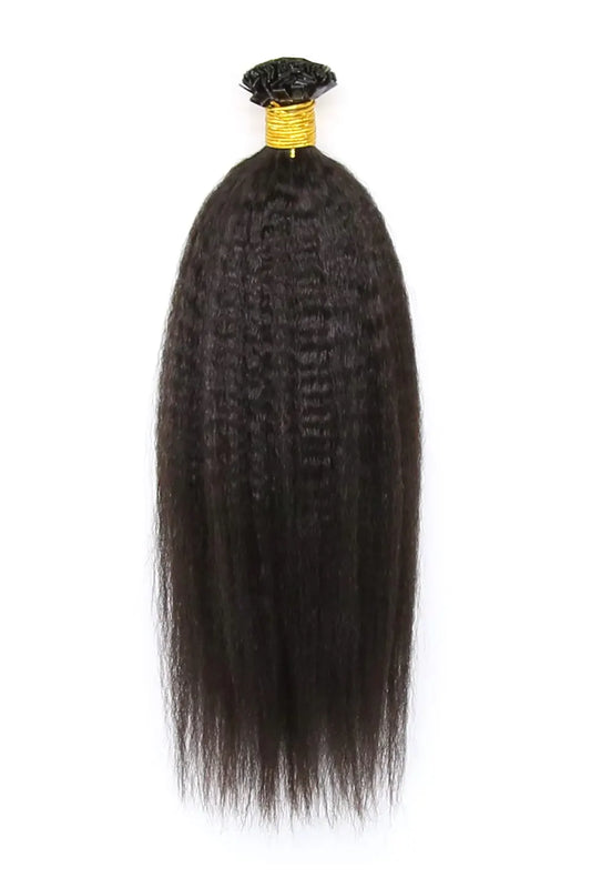 Kinky Straight | Flat-Tip | Human Hair Extension Pre-Bonded For Black Women