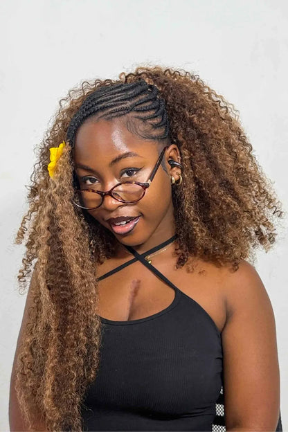 #4/30 Mixed Color Burmese Curly with Spiral Curls Crochet Miracle Knots Hair