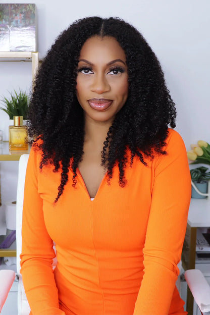 Feather Crochet Hair Extension Tight Curly Human Hair Double-Strand