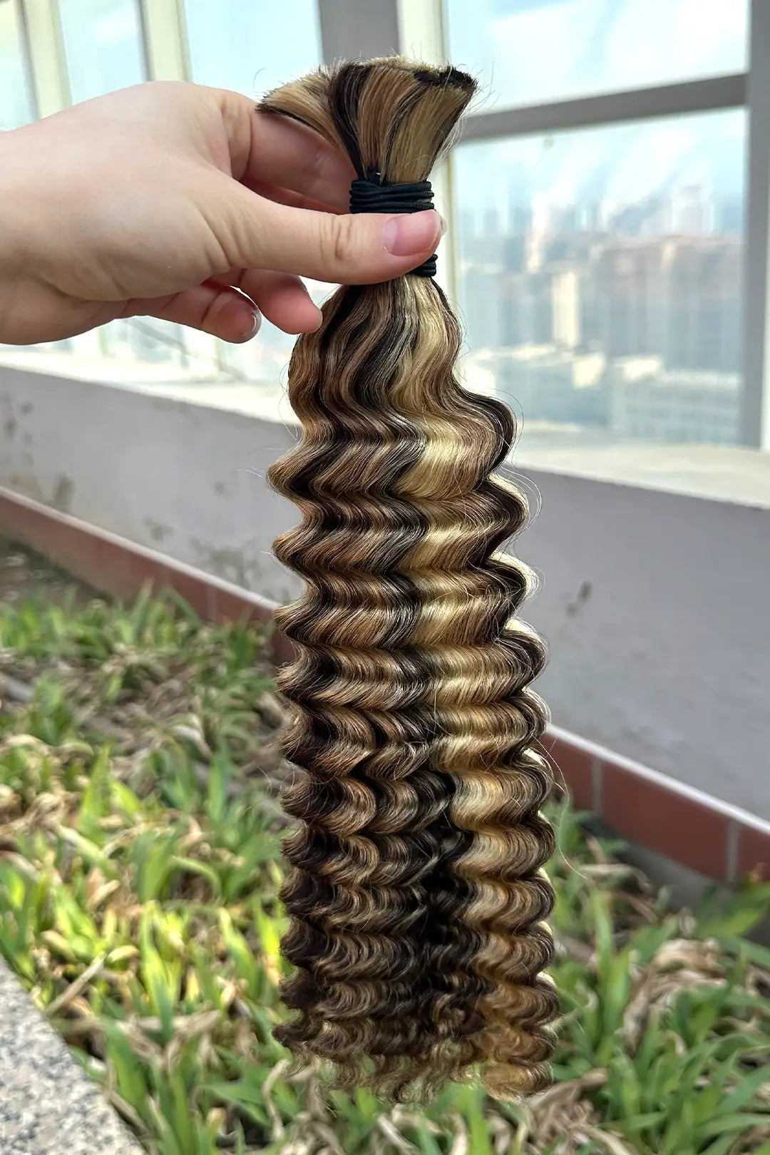 #4A/27/613 Piano Color Deep Wave Bulk Hair for Braiding