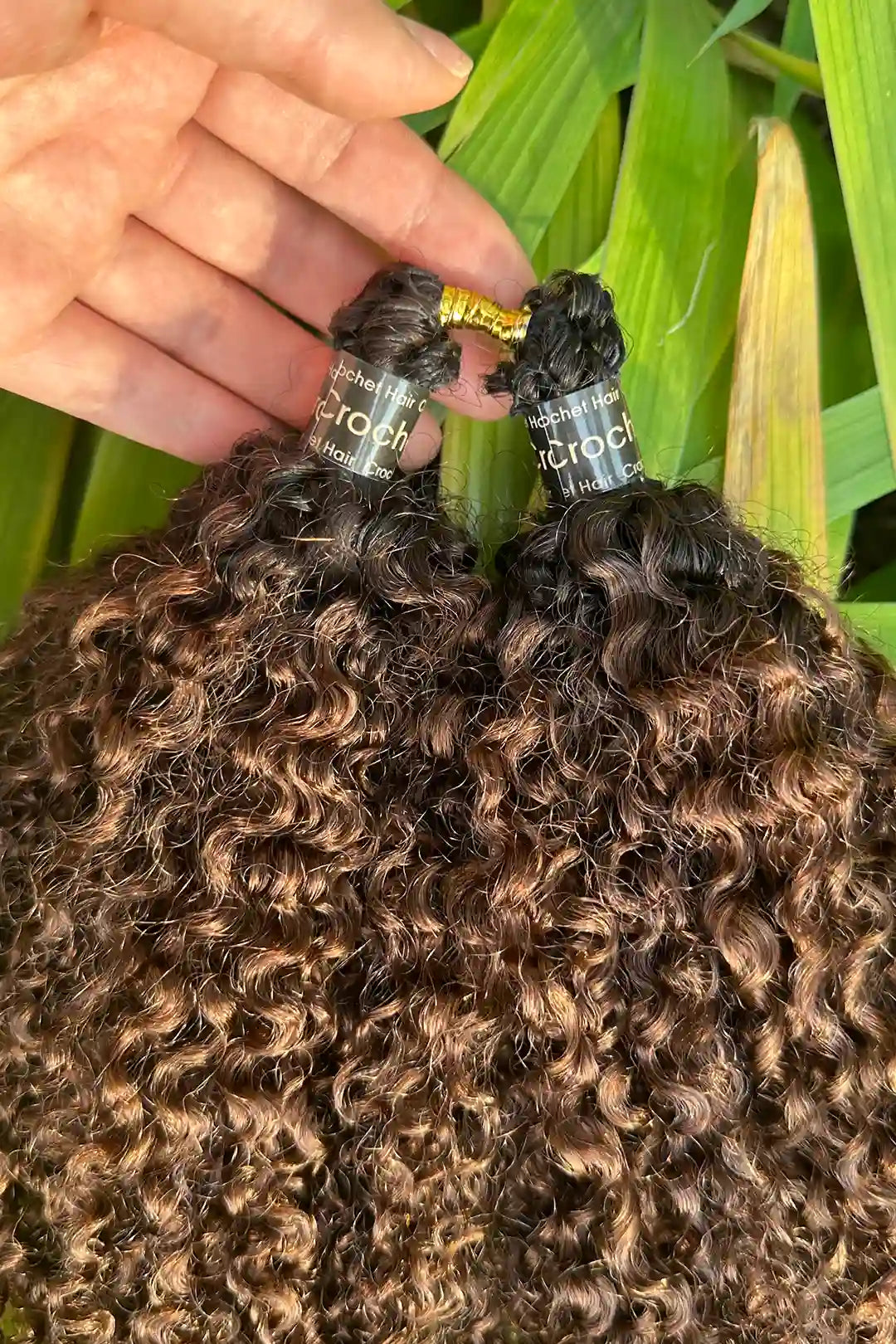 Double Drawn #1B/30 Two-tone Color Tight Curly Feather Crochet Human Hair
