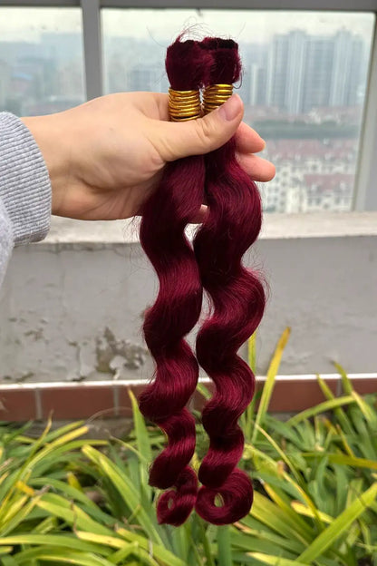 Burgundy 99J Loose Wave Bulk Human Hair For Braiding