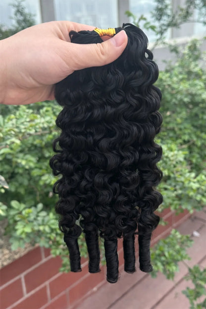 Feather Crochet Hair Extension Burmese Water Curly Human Hair