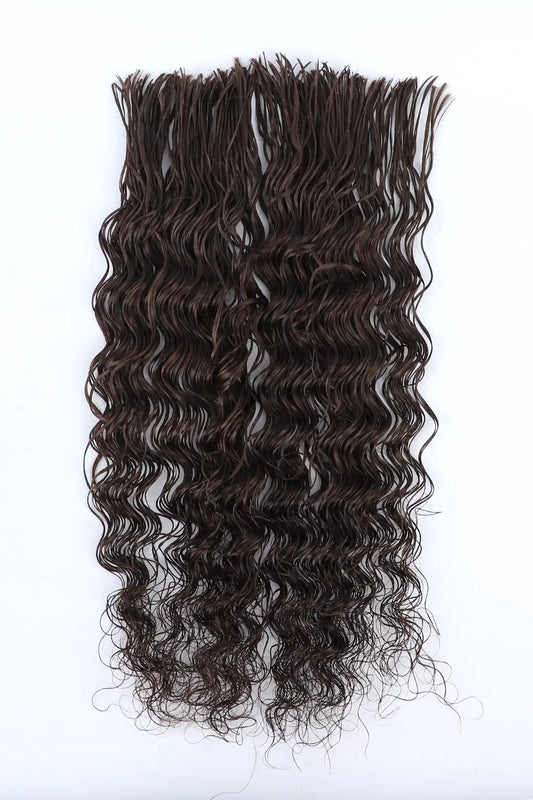 Dark Brown Pre-Divided Water Wave Bulk Human Hair For Braiding BU86
