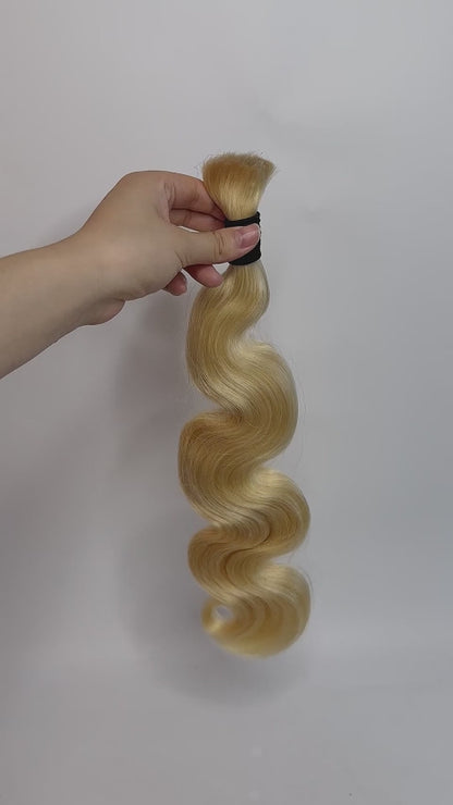 Single Drawn 613 Blonde Body Wave Bulk Human Hair for Braiding