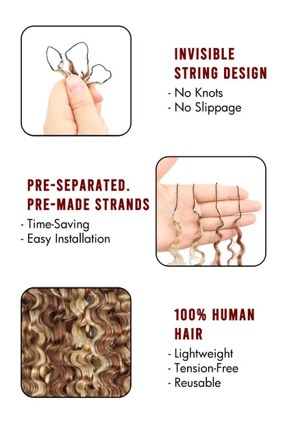 #27/30/613 Mixed Color Burmese Curly with Spiral Curls Crochet Miracle Knots Hair