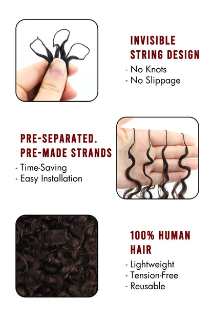 Dark Brown Ombre Burmese Curly with Spiral Curls Feather Crochet Hair - T1B/4 Human Hair