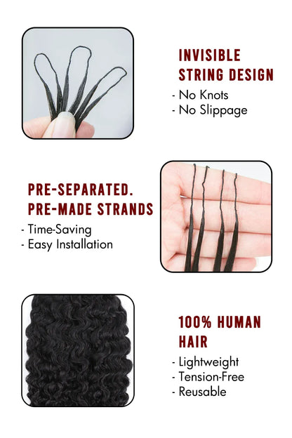 Feather Crochet Hair Extension Burmese Water Curly Human Hair