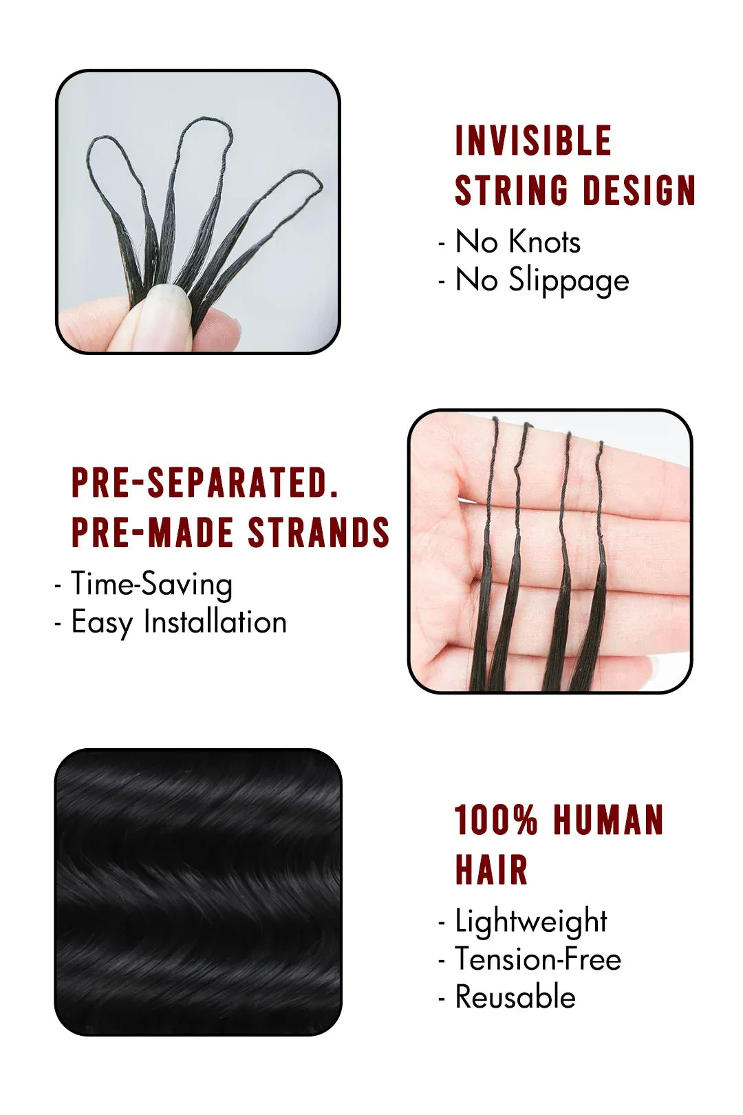 Feather Crochet Hair Extension Loose Wave Human Hair