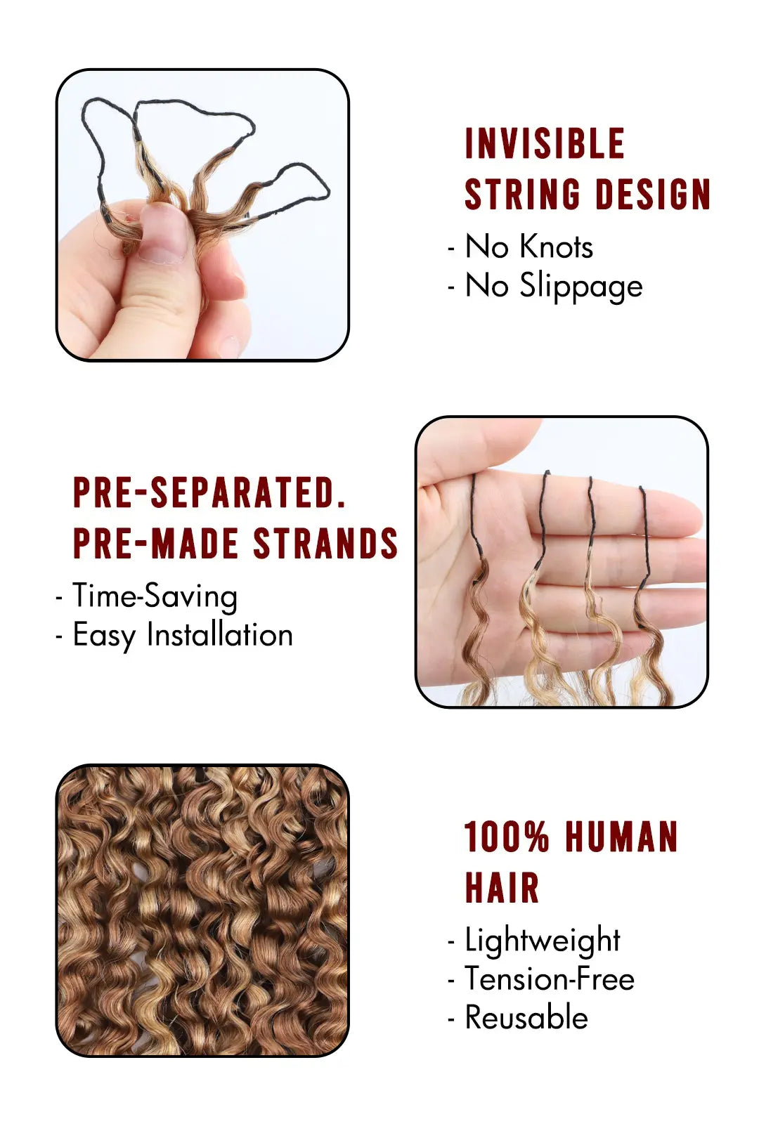#27/30 Mixed Color Water Deep Wave Feather Crochet Human Hair