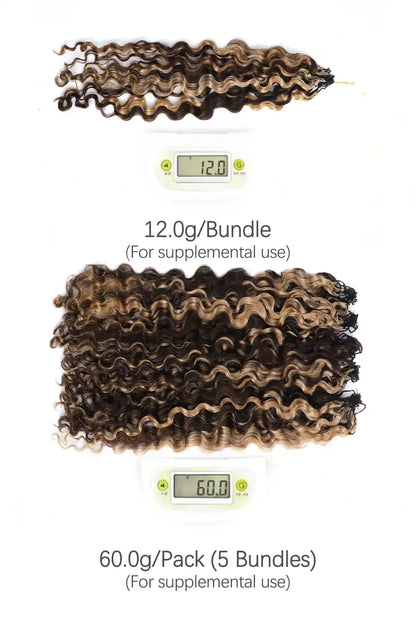 #4/27 Mixed Color Water Deep Wave Feather Crochet Human Hair