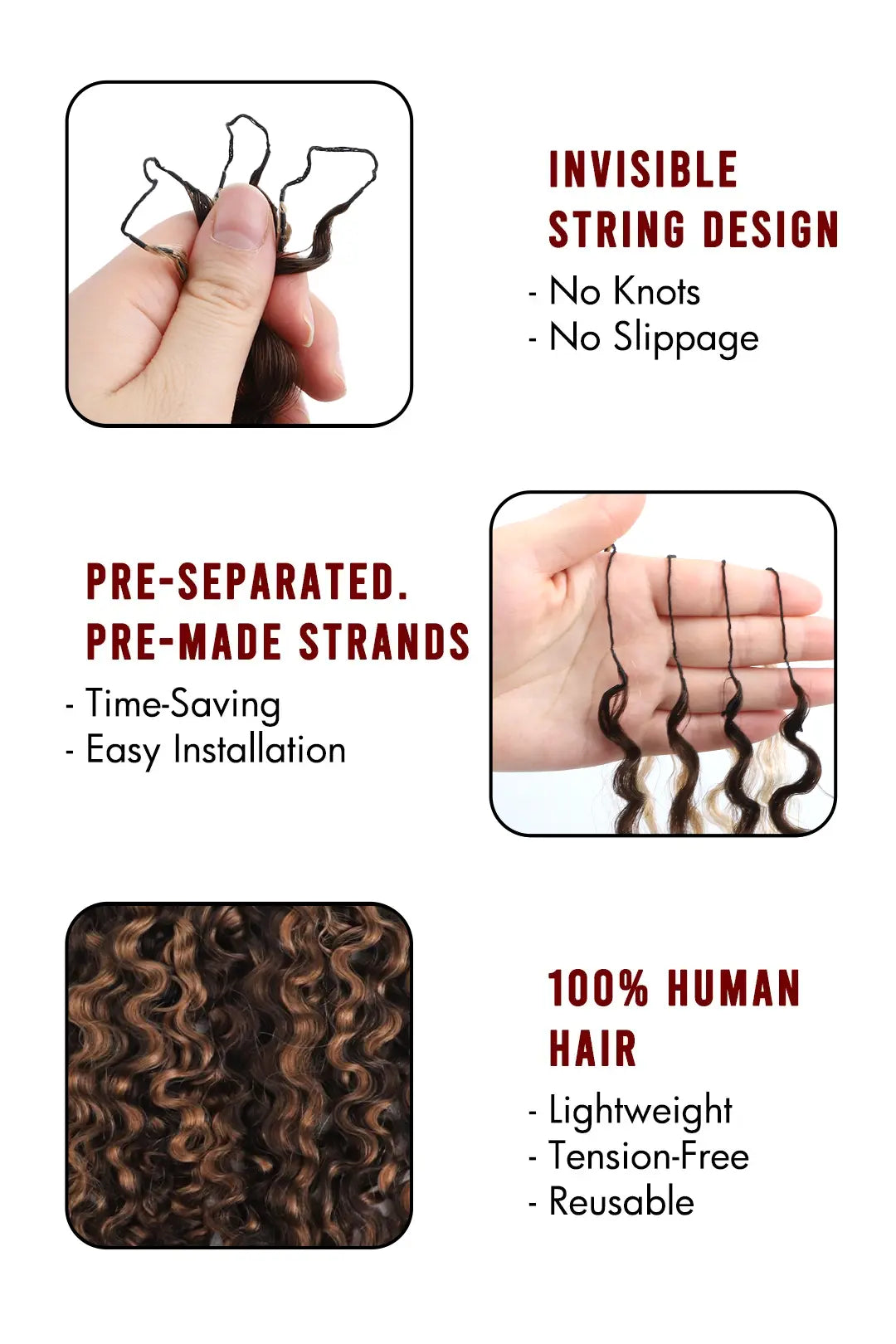 #4/30 Mixed Color Water Deep Wave Feather Crochet Human Hair