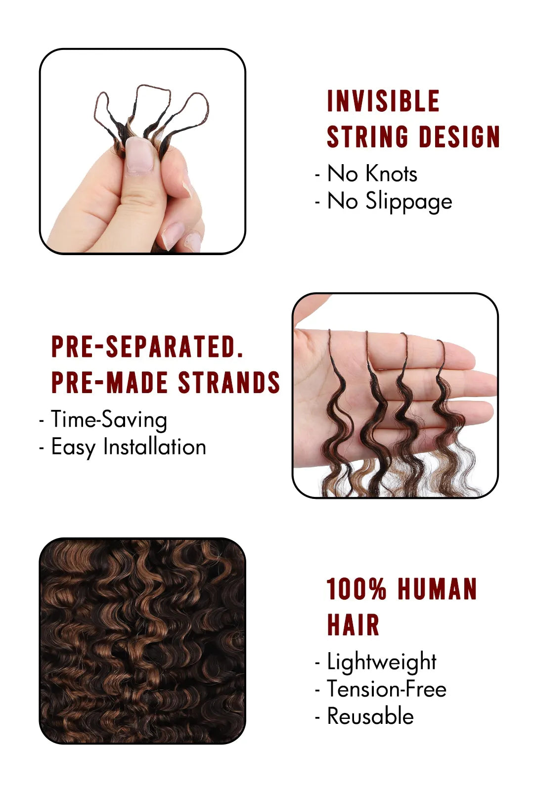 #4/30 Mixed Color Water Deep Wave Feather Crochet Human Hair