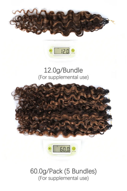 #4/30 Mixed Color Water Deep Wave Feather Crochet Human Hair