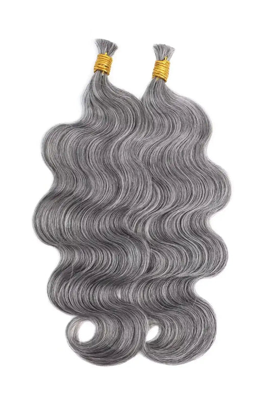 Salt and Pepper Bulk Hair Body Wave for Braiding 70% Gray