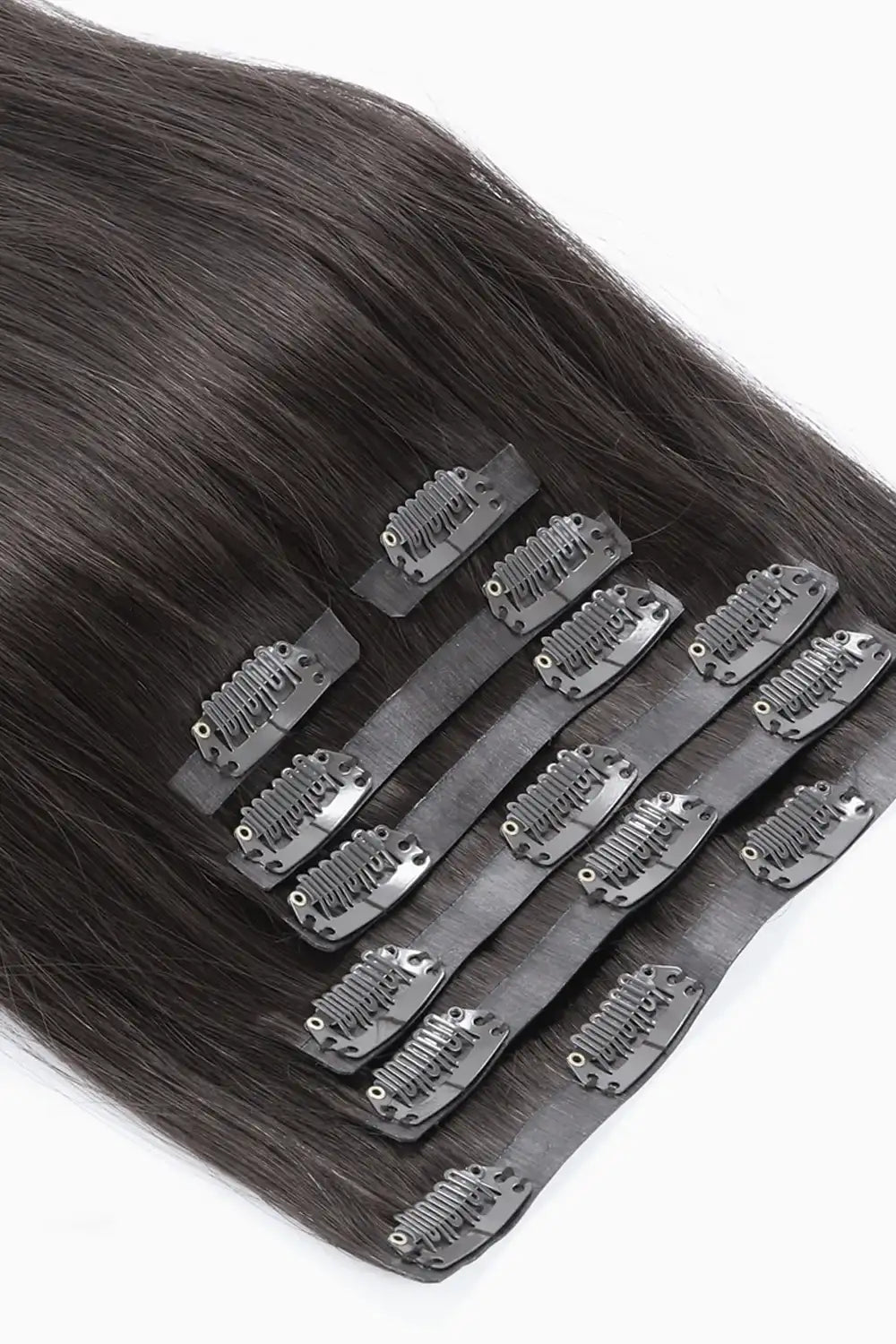 Seamless Clip in Hair Extensions Brown with Blonde Highlights