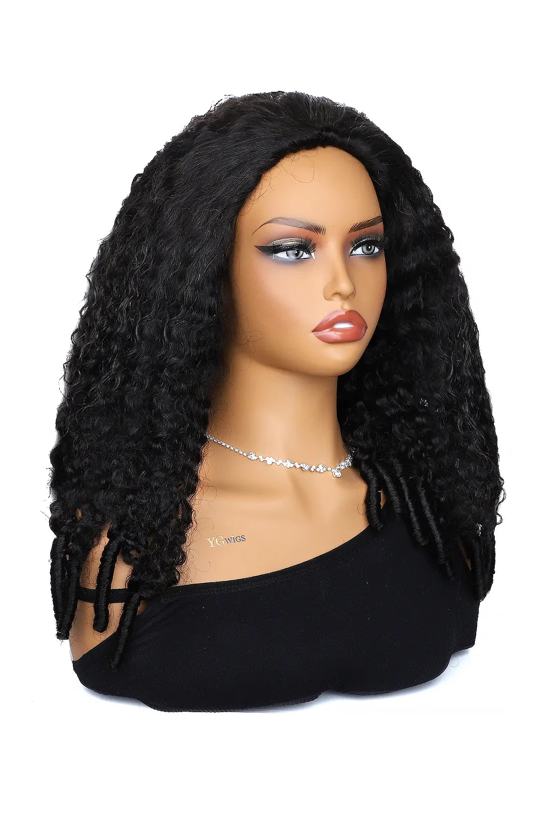 Burmese Curly with Spiral Curls Ends Half Wig Flexible Fit Drawstring
