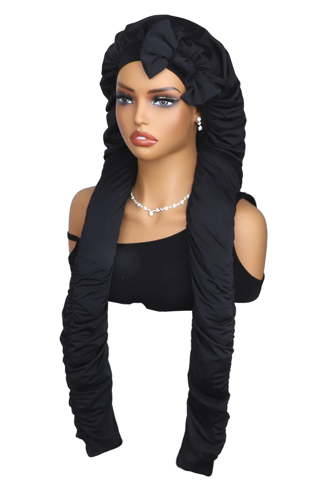 Pantyhose Sleeping Bonnet for Long Braids & Hair Elastic Satin