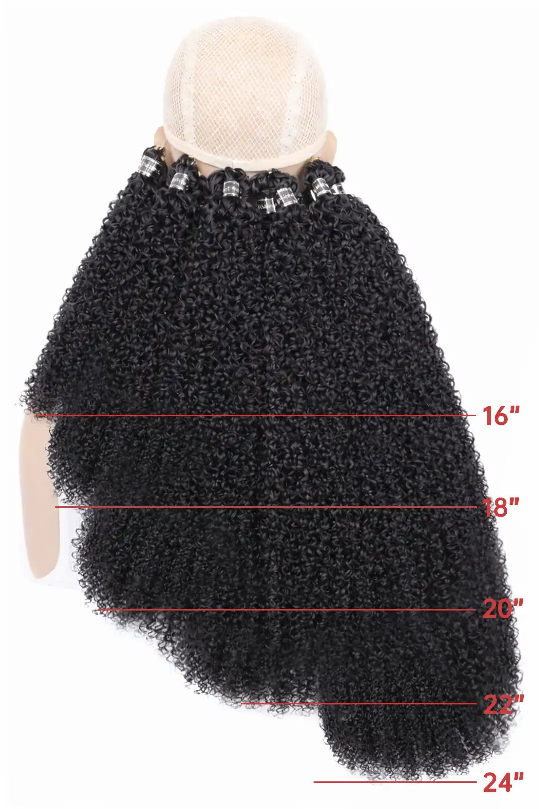 Feather Crochet Hair Extension Tight Curly Human Hair Double-Strand