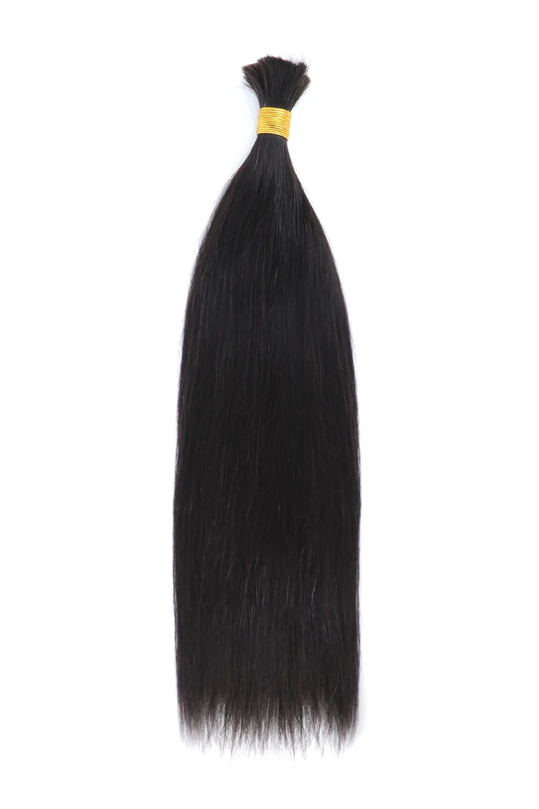 Single Drawn Straight Bulk Hair For Braiding Natural Black
