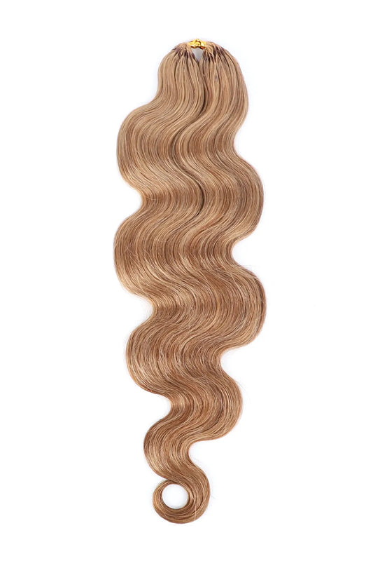 Strawberry Blonde Body Wave Feather Crochet Human Hair FE30 60g