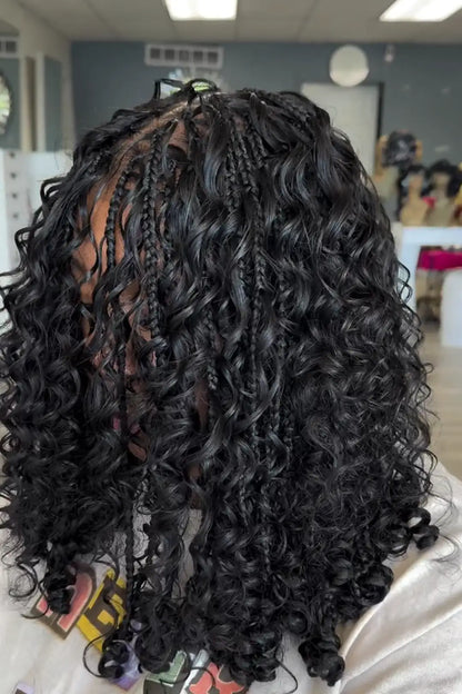 Double Drawn Twist Curly Bulk Human Hair Natural Black